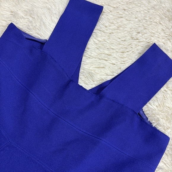 Reiss Womens Blue Archive Jamie Knitted V Neck Sleeveless A Line Dress Size 6 - Picture 14 of 16